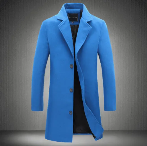 2023 Autumn And Winter New Men's Solid Color Casual Business Woolen Coats