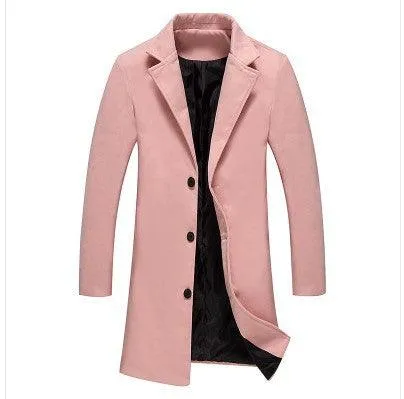 2023 Autumn And Winter New Men's Solid Color Casual Business Woolen Coats