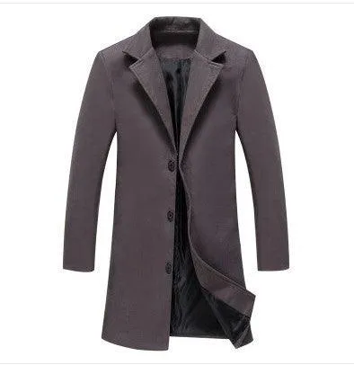 2023 Autumn And Winter New Men's Solid Color Casual Business Woolen Coats