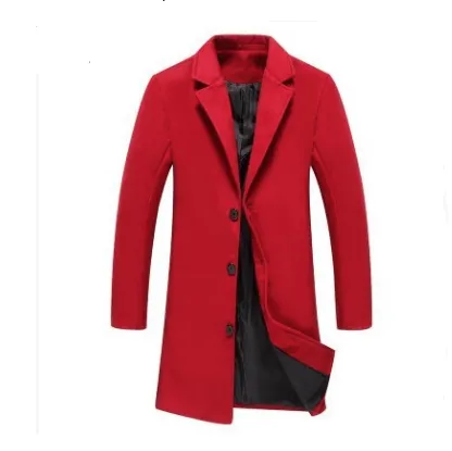 2023 Autumn And Winter New Men's Solid Color Casual Business Woolen Coats