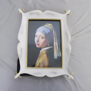 Art Street European Resin Vintage Photo Frame For Home Decoration, Wedding Dress Display Frame For Table Top Desk, Birthday, Wedding & Return Gift - Royal White (Size: 4x6 Inch)