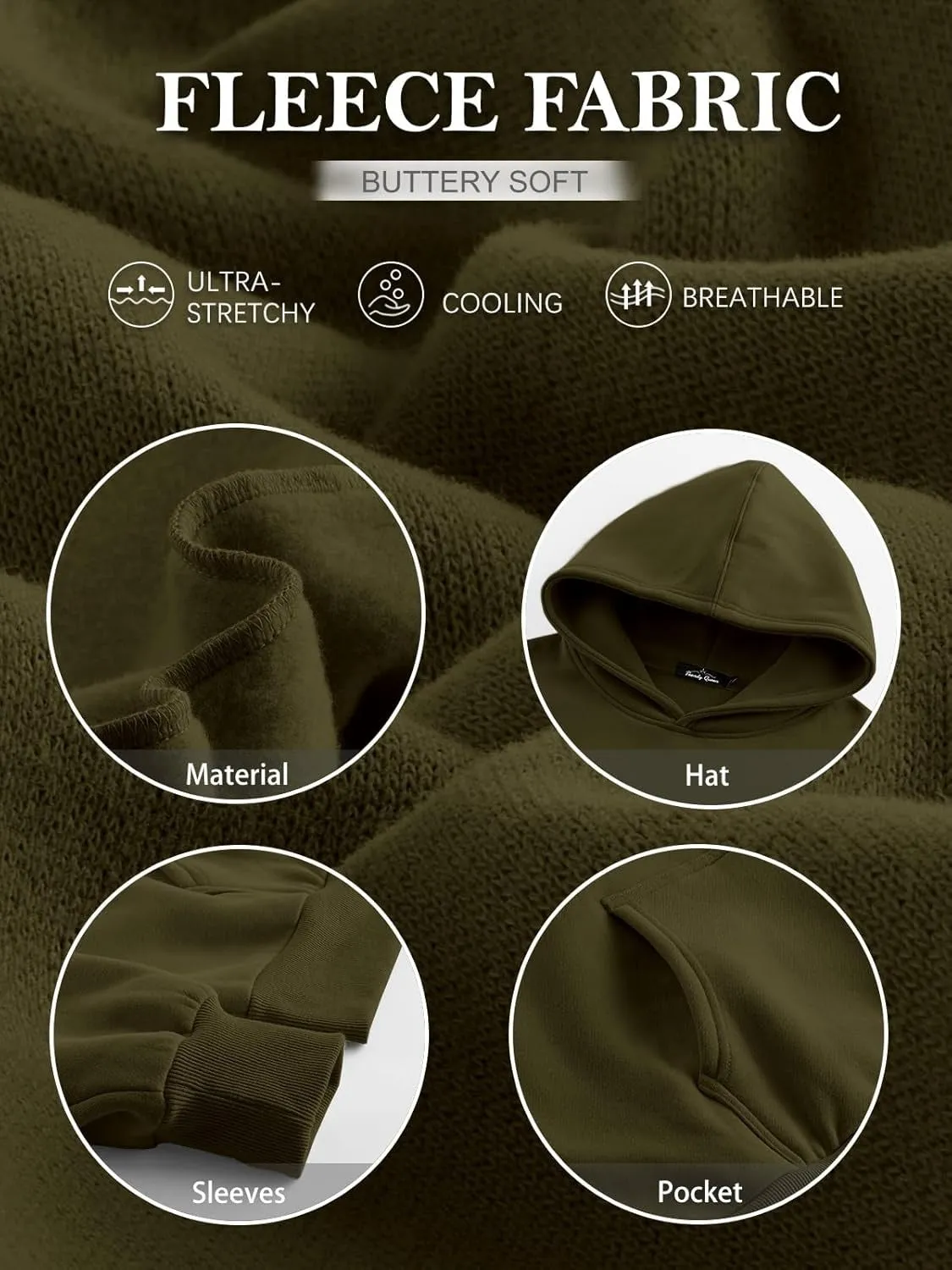 Women’s Oversized Fleece Hoodie – Cozy Pullover Sweatshirt with Pocket for Fall & Winter