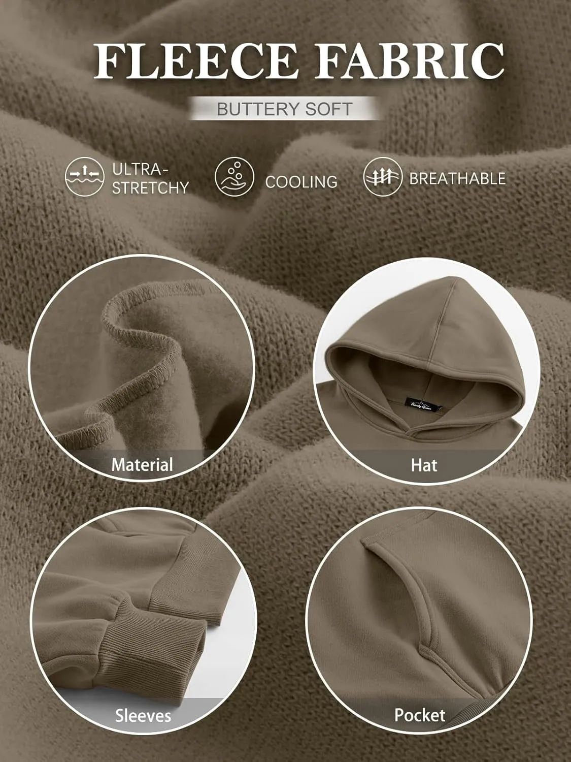 Women’s Oversized Fleece Hoodie – Cozy Pullover Sweatshirt with Pocket for Fall & Winter
